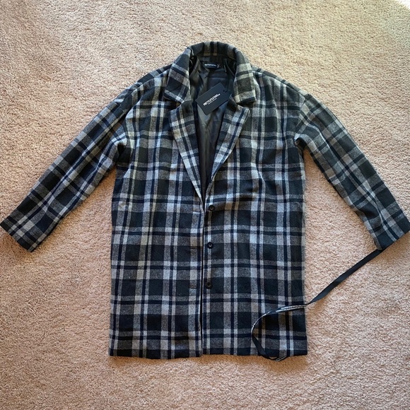 Plaid Black Coat - Picture 2 of 8